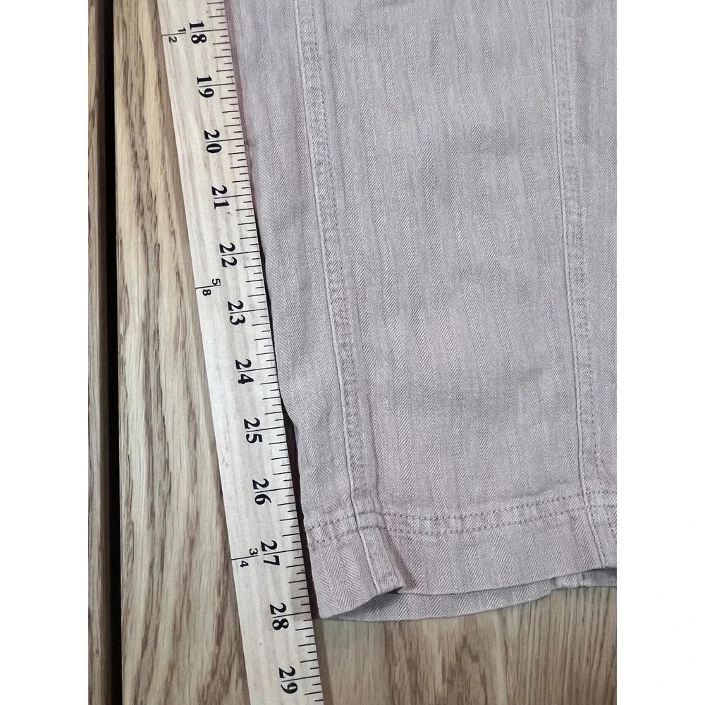 Free People Utility Pants Women Size Small Pink Linen Blend Herringbone Boho